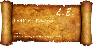 Leány Edvina névjegykártya